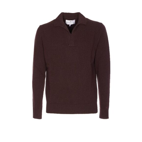 Seven Gauge Men Knit Long Sleeves Polo